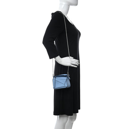 Loewe Calfskin Nano Puzzle Bag Blue 2 of 10