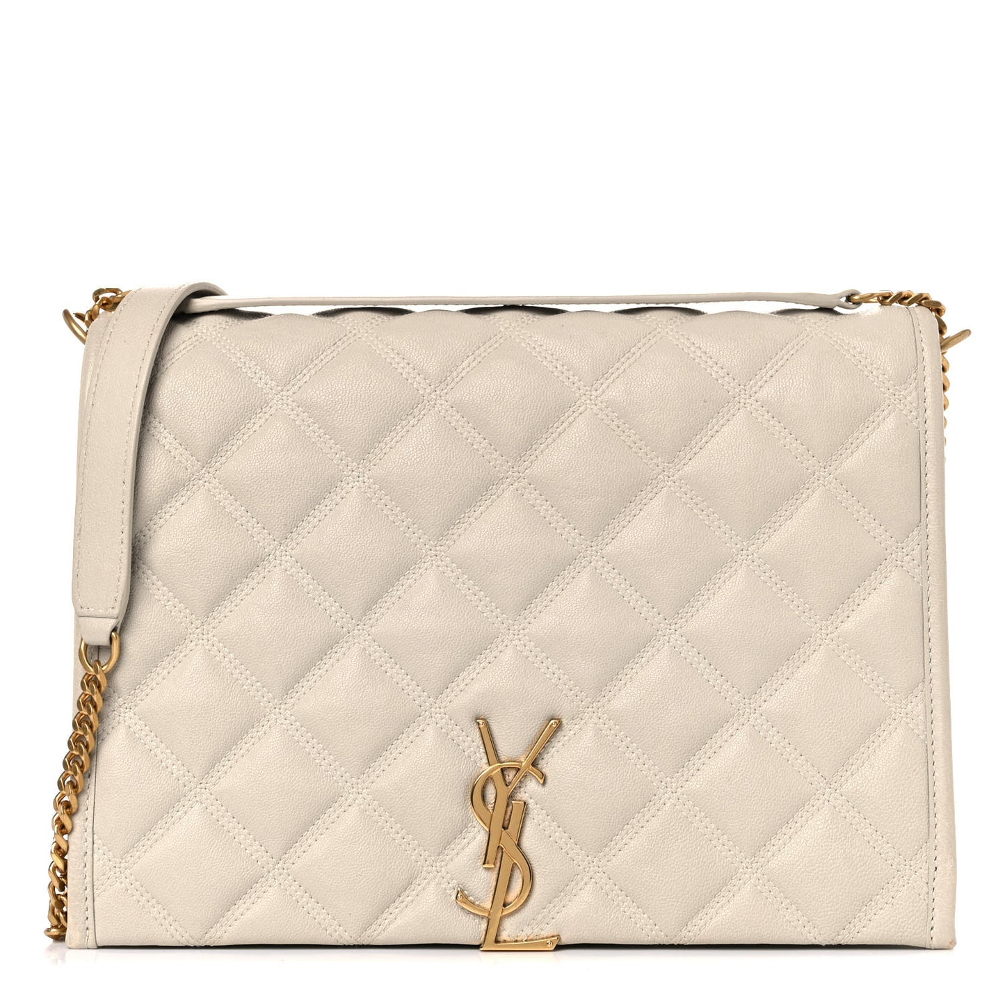 Lambskin Quilted Small Becky Chain Bag Blanc Vintage