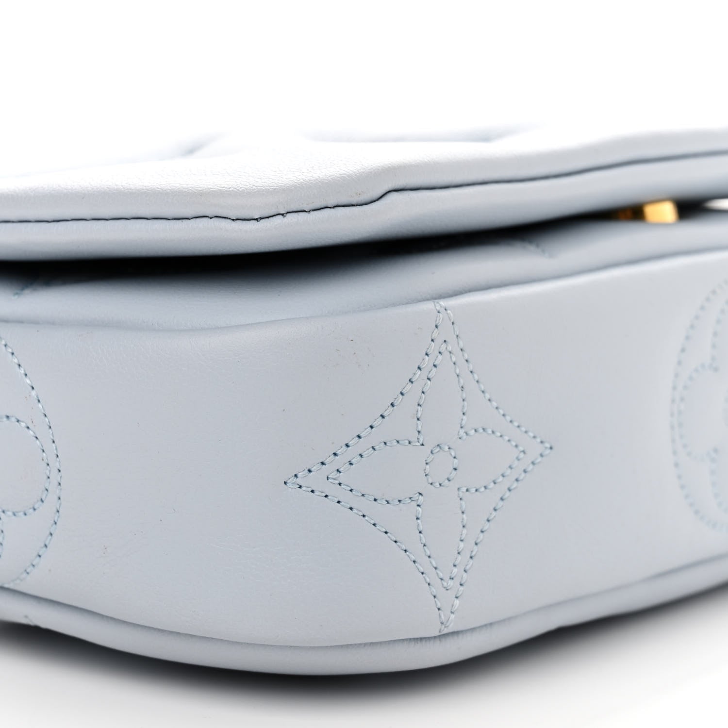 Louis Vuitton Calfskin Bubblegram Wallet On Strap Ice Blue 8 of 11