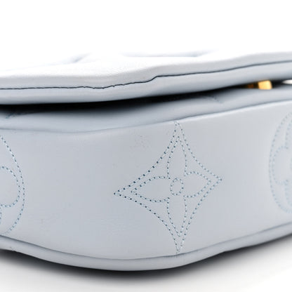 Louis Vuitton Calfskin Bubblegram Wallet On Strap Ice Blue 8 of 11