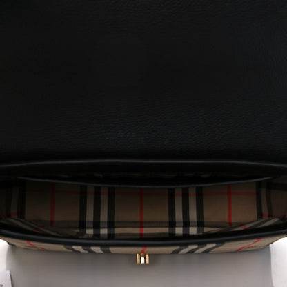 Burberry Grainy Calfskin Vintage Check Note Crossbody Bag Black 4 of 9