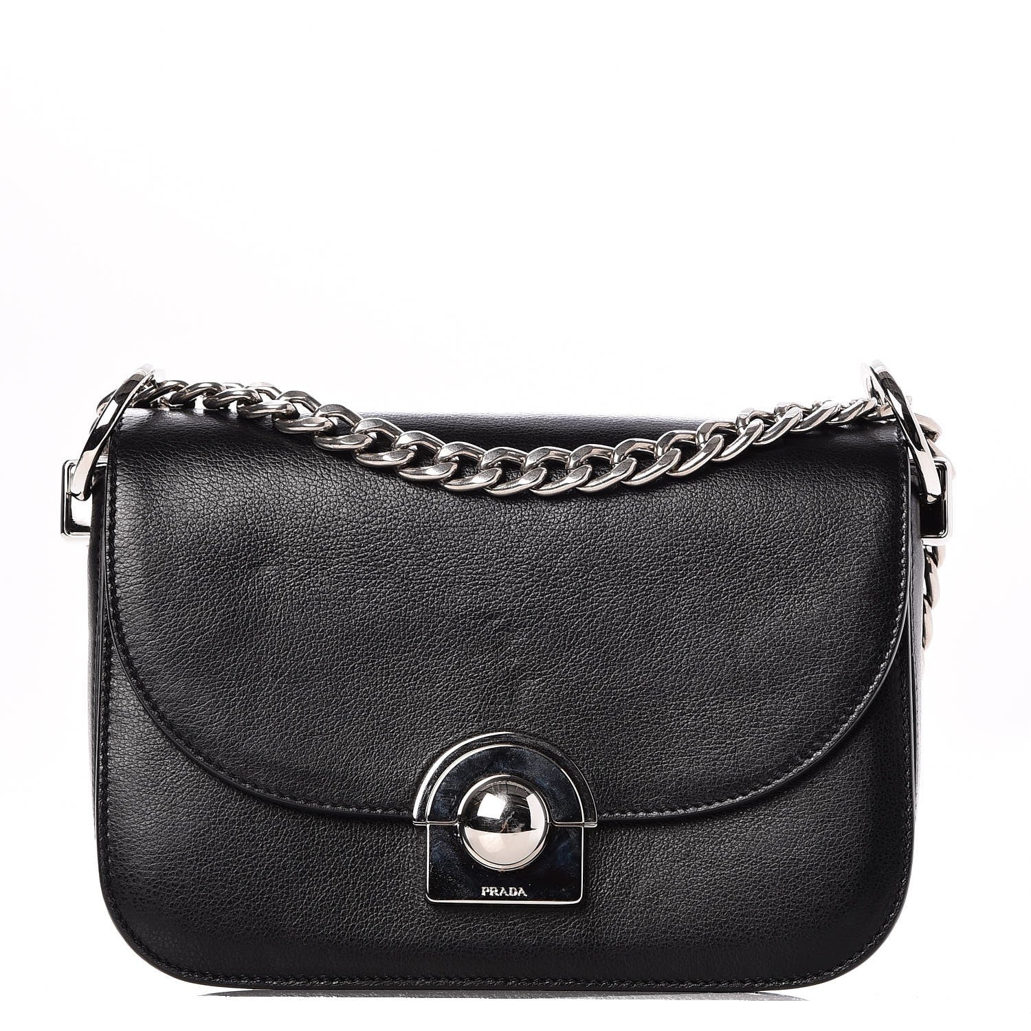 Prada Glace Calfskin Arcade Crossbody Bag Black 1 of 8