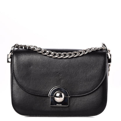 Prada Glace Calfskin Arcade Crossbody Bag Black 1 of 8