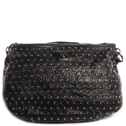 Prada Nappa Antique Studded Shoulder Bag Nero Black 1 of 9