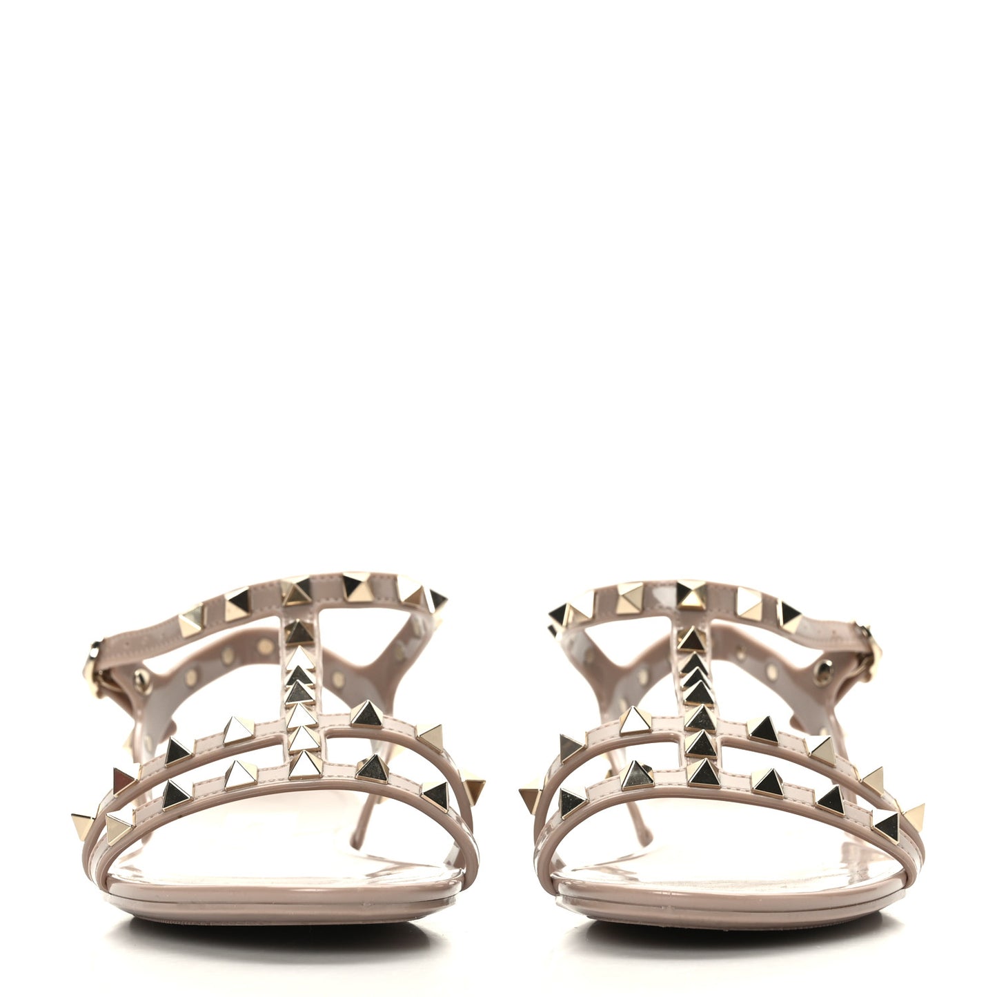 PVC Jelly Rockstud Caged Sandals 37 Poudre