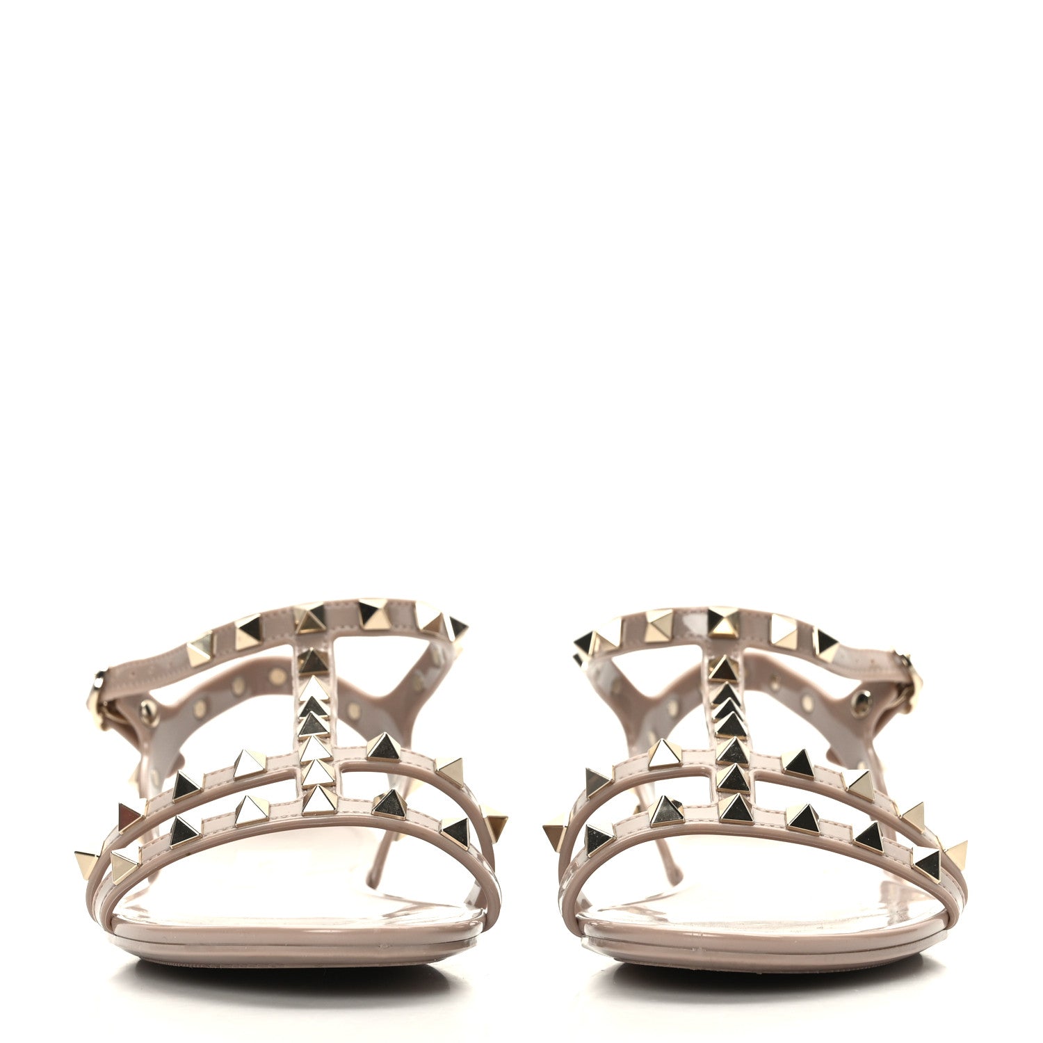 Valentino Garavani PVC Jelly Rockstud Caged Sandals 37 Poudre 2 of 7