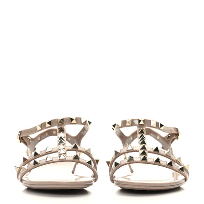 Valentino Garavani PVC Jelly Rockstud Caged Sandals 37 Poudre 2 of 7