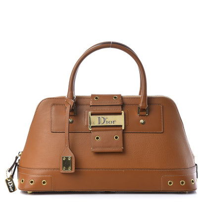 Christian Dior Grained Calfskin Street Chic Top Handle Bag Brown 1 of 11