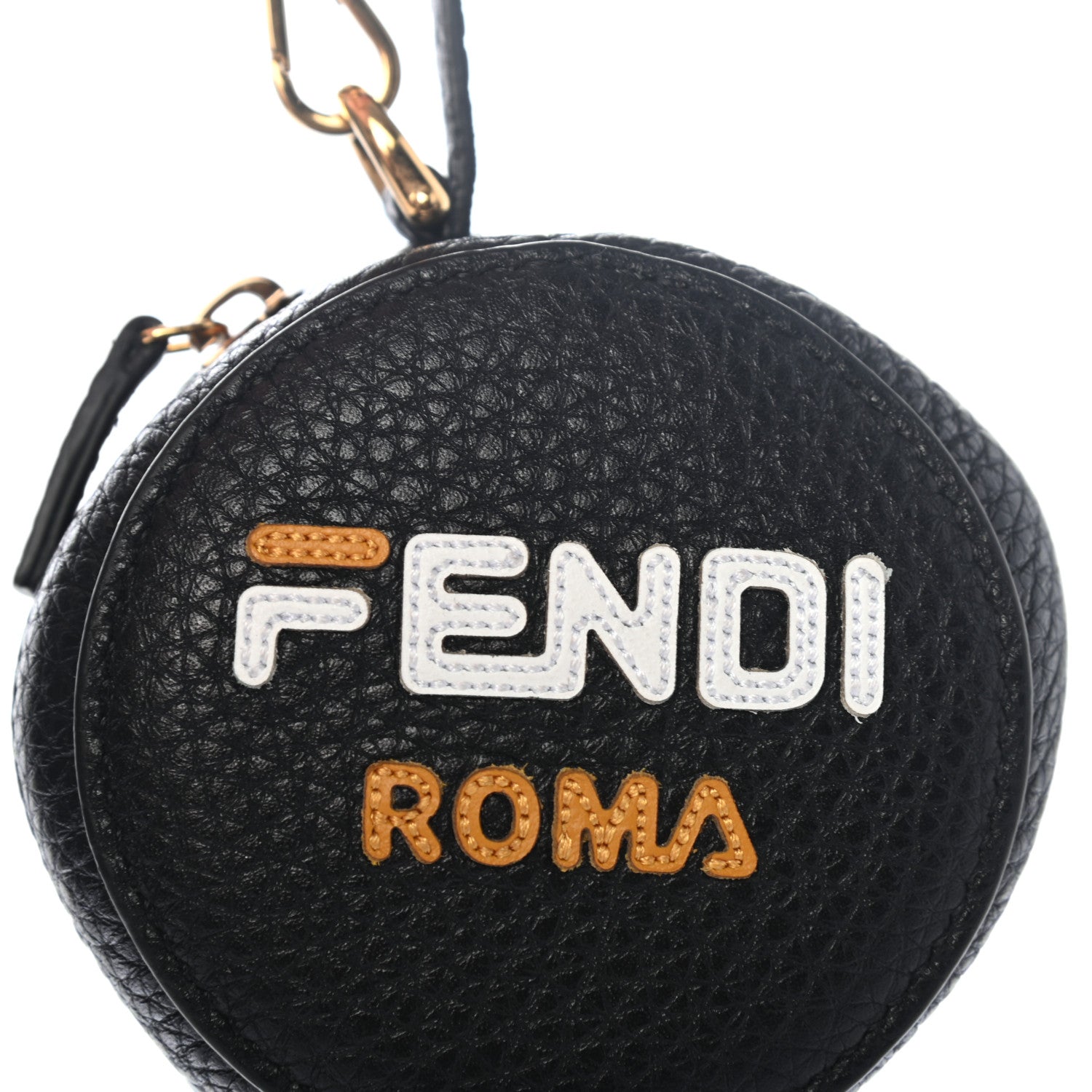 Fendi X FILA Calfskin Mania Backpack Help Bag Charm Black 7 of 14