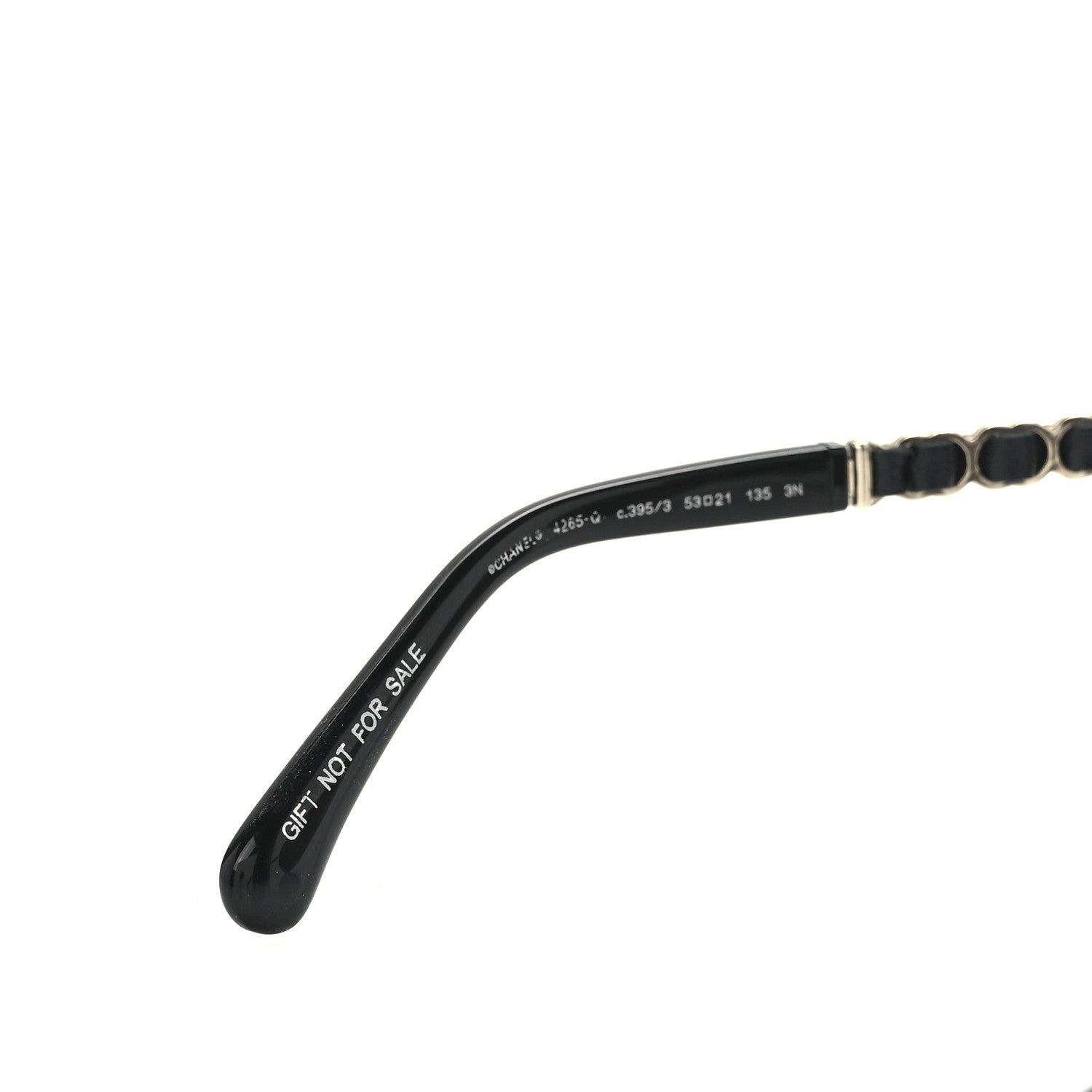 Chanel Metal Calfskin Round Chain Sunglasses 4265-Q Black 5 of 8
