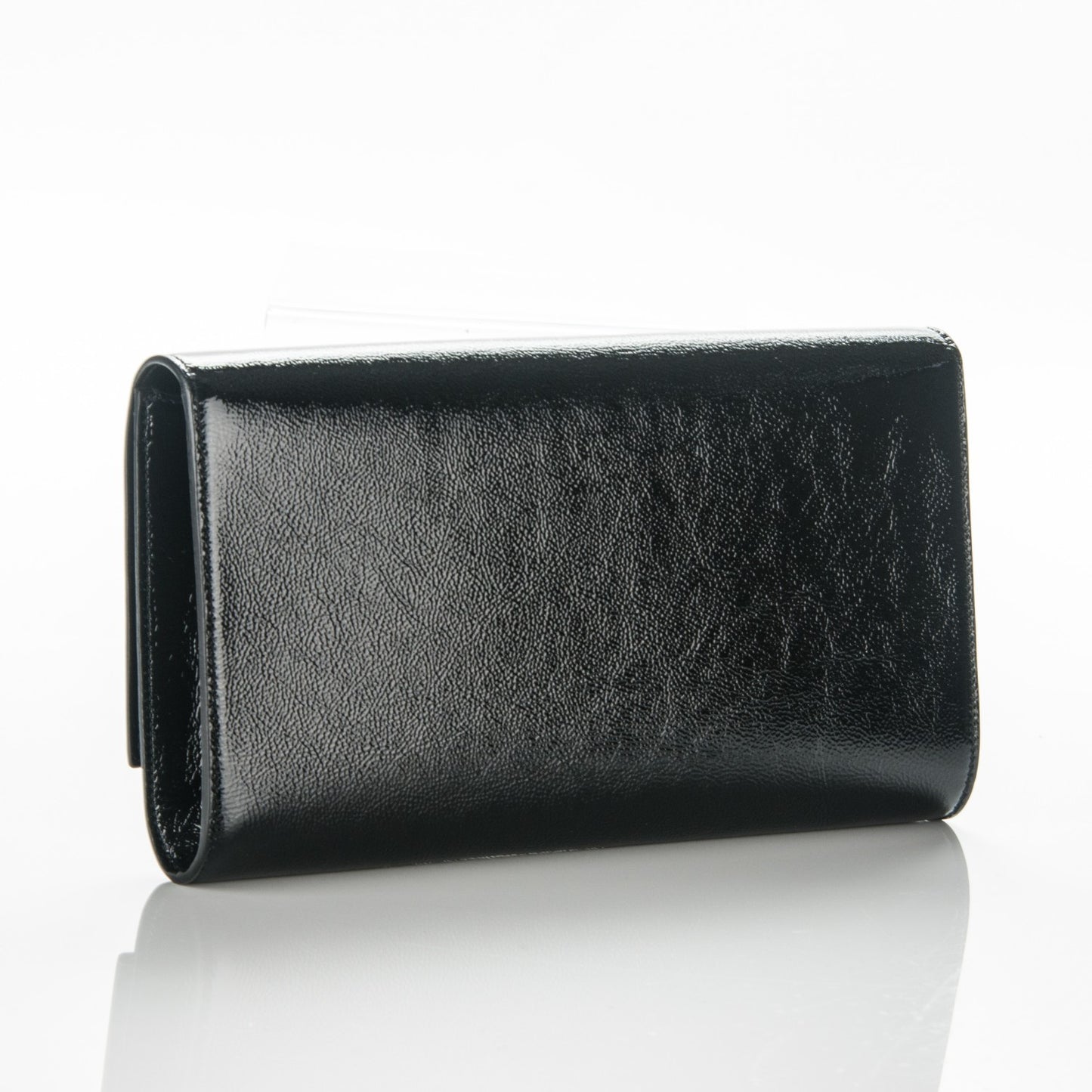 Textured Patent Monogram Large Belle De Jour Clutch Black