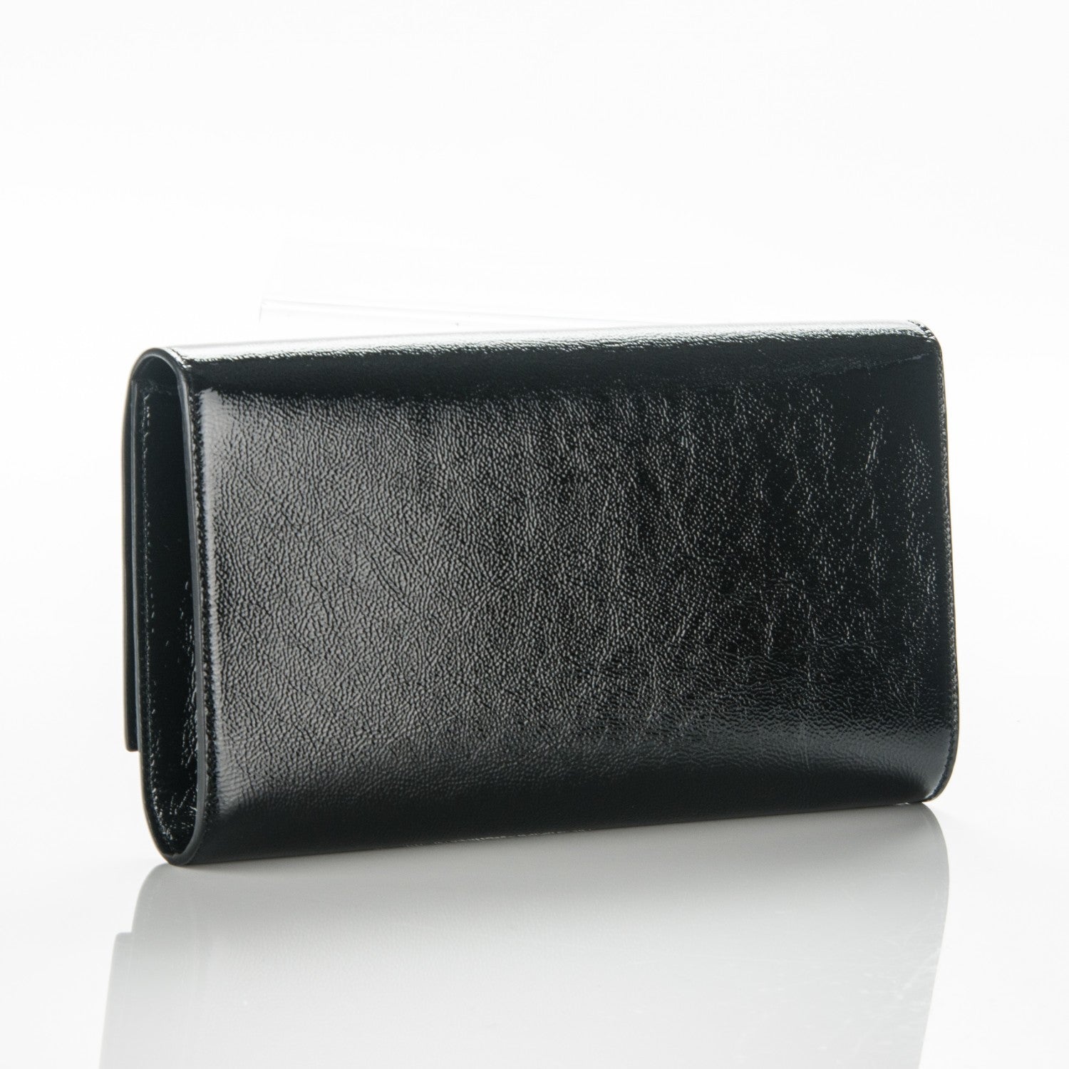 Saint Laurent Textured Patent Monogram Large Belle De Jour Clutch Black 3 of 6