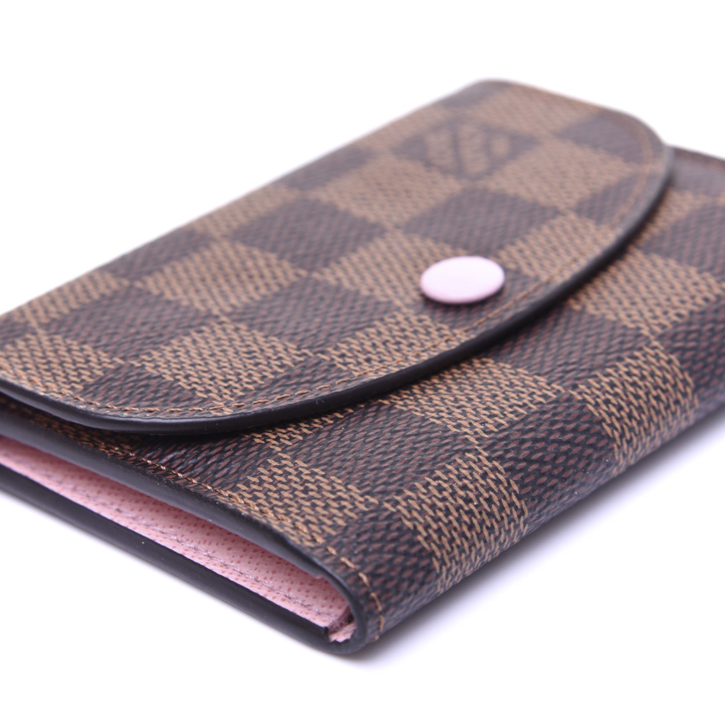 Damier Ebene Rosalie Coin Purse Rose Ballerine