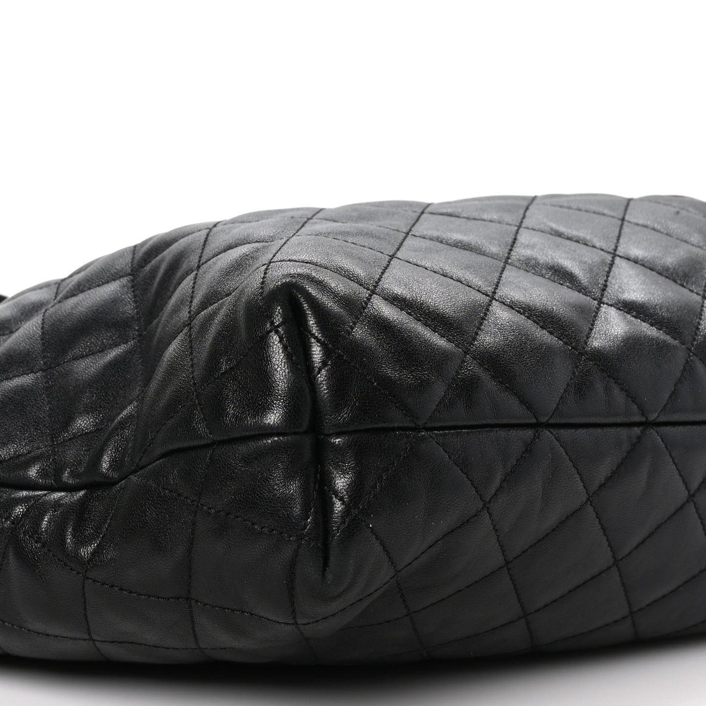 Lambskin Quilted Maxi Icare Shopping Tote Black