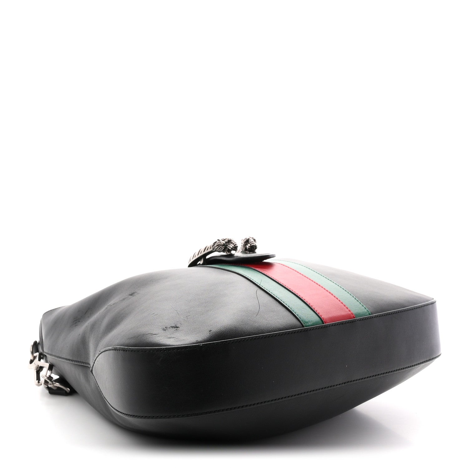 Gucci Calfskin Web Stripe Medium Dionysus Hobo Black 4 of 11