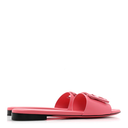 Fendi Vitello Cuoio Baguette Flat Slide Sandals 38 Pink Dalia 4 of 9