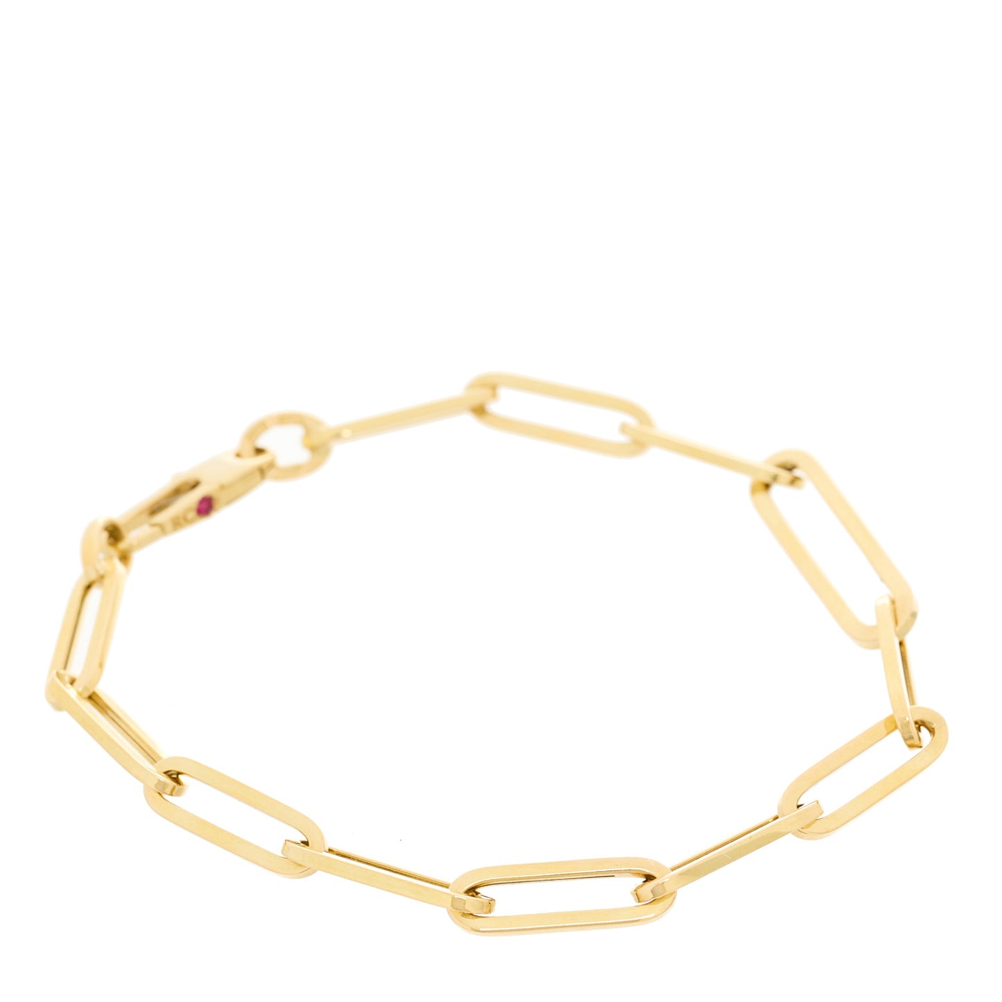 18K Yellow Gold Classic Alternating Size Paper Clip Bracelet