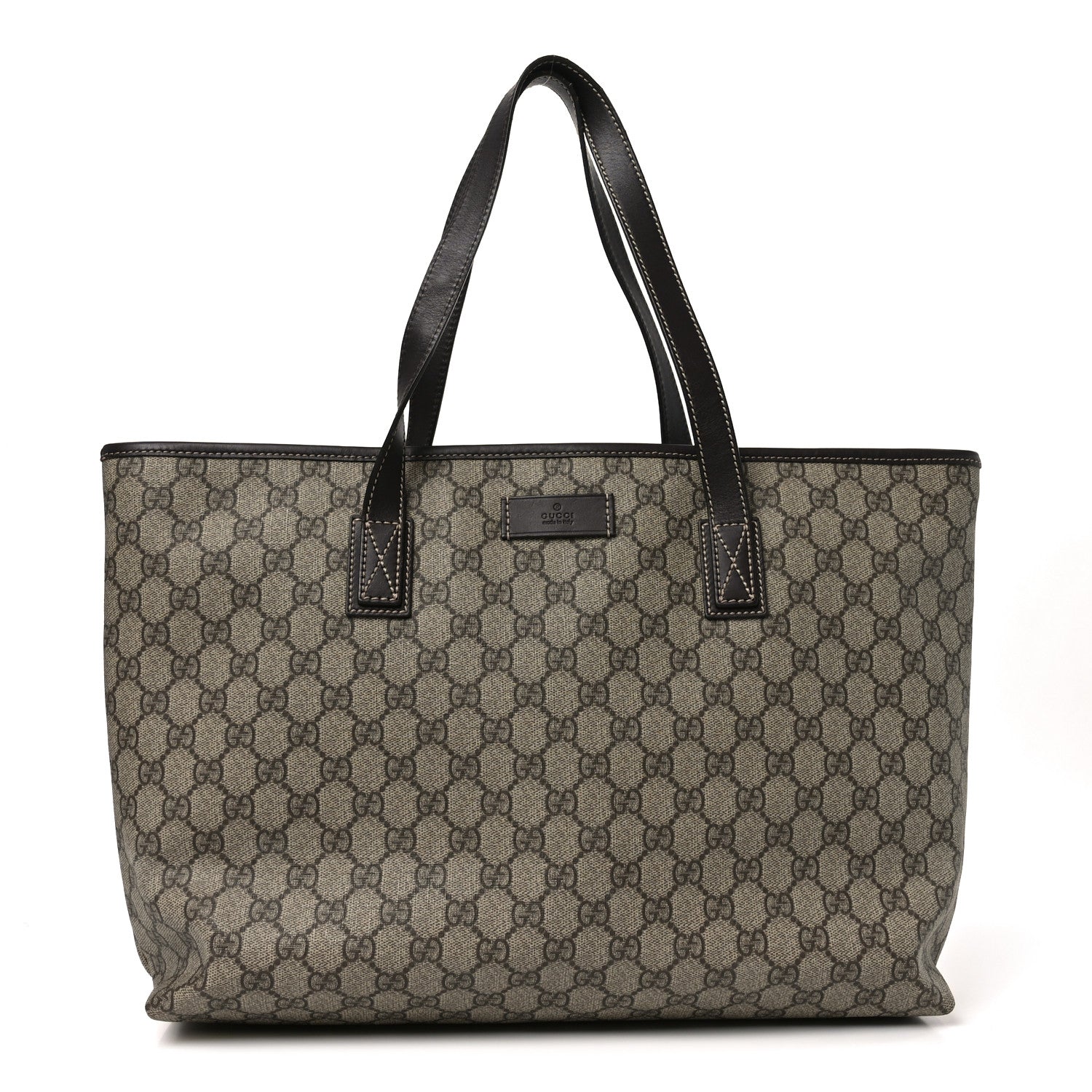 Gucci GG Supreme Monogram Medium Zippered Shopping Tote  Dark Brown 1 of 11