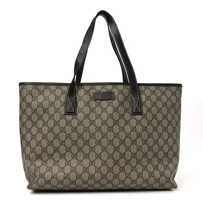 Gucci GG Supreme Monogram Medium Zippered Shopping Tote  Dark Brown 1 of 11