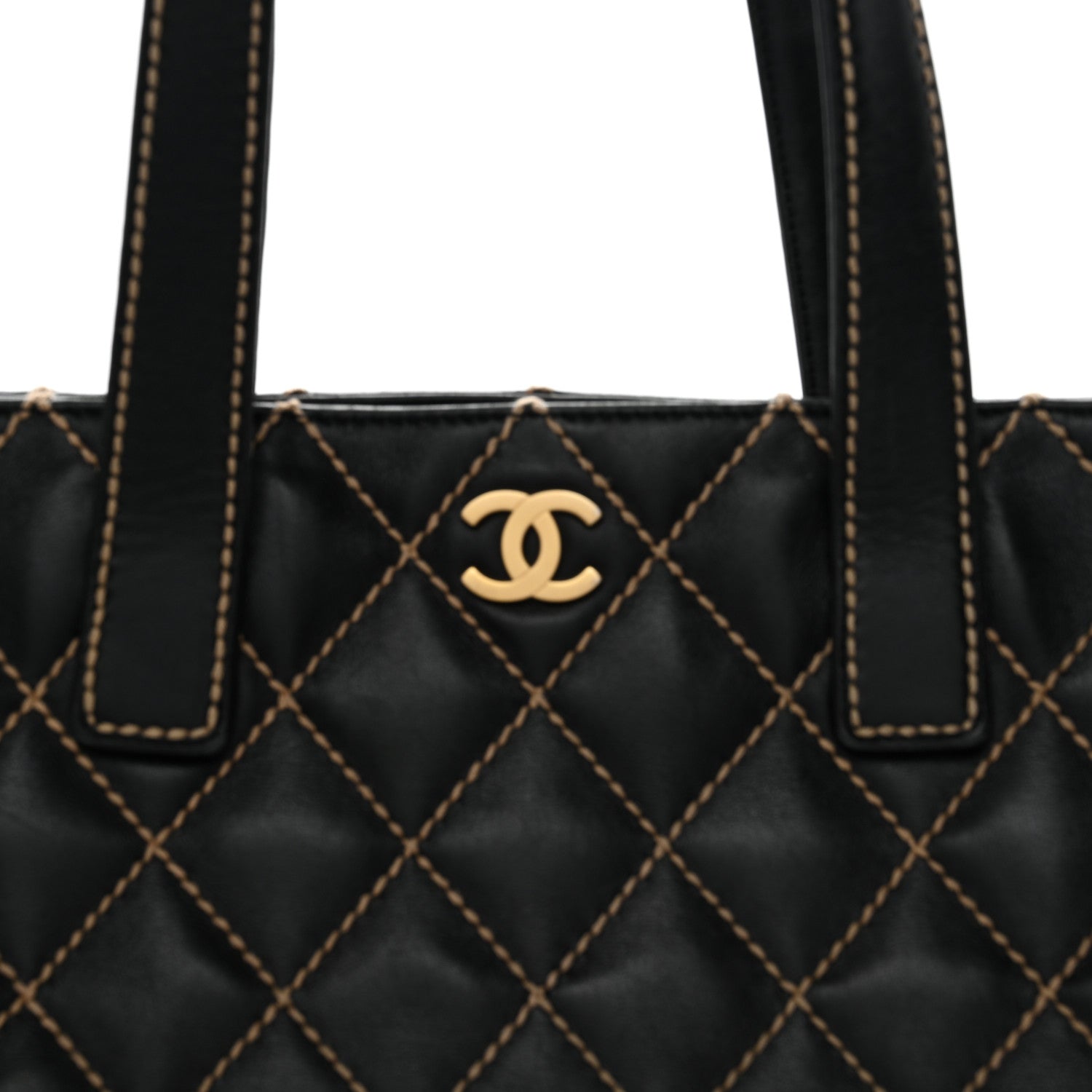 Chanel Calfskin Contrast Stitch Surpique Tote Black 8 of 14