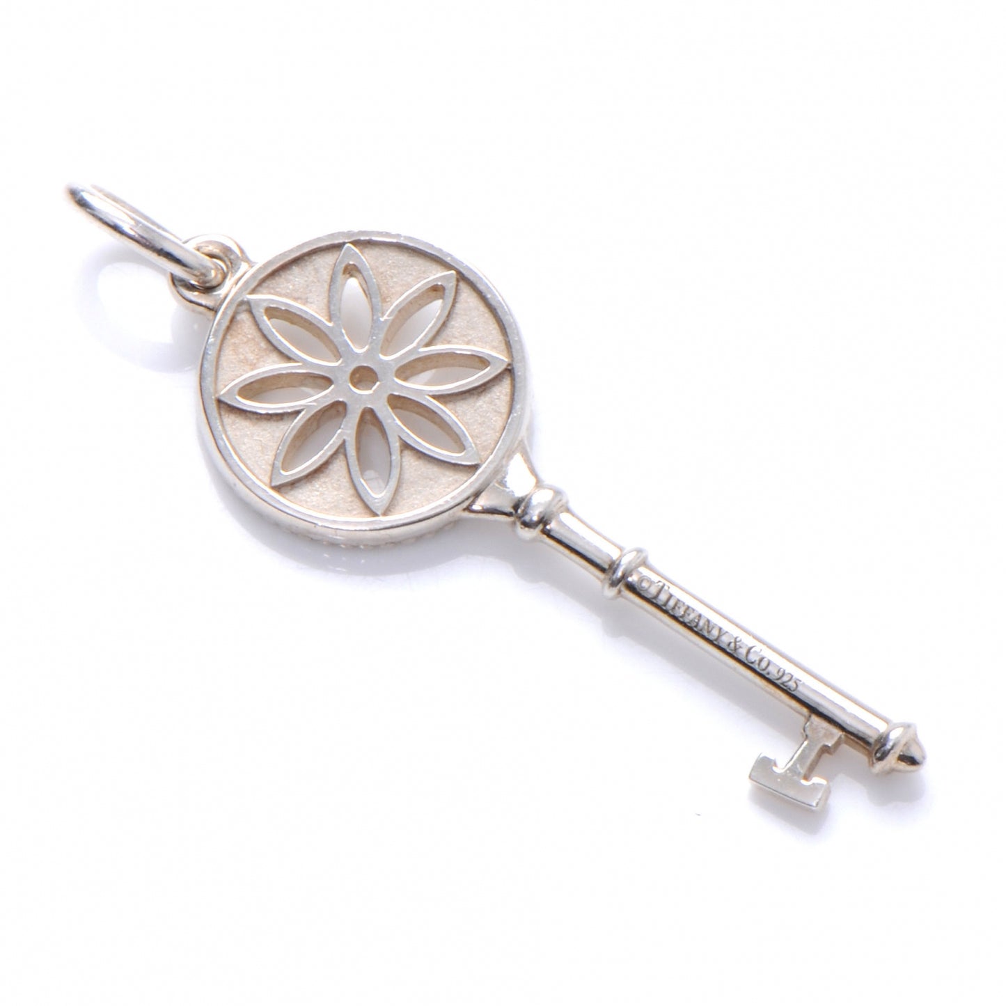 Sterling Silver Diamond Small Daisy Key Pendant