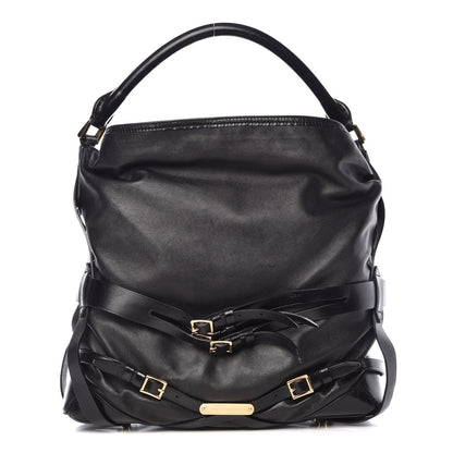 Burberry Soft Lambskin Bridle Calfskin Medium Gosford Hobo Black 1 of 16