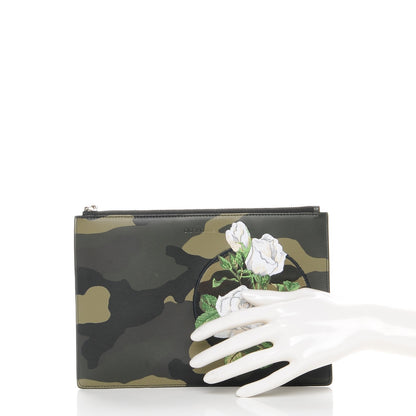 Christian Dior HOMME Coated Canvas Embroidered Camoflage Flat Pouch Green White 2 of 8