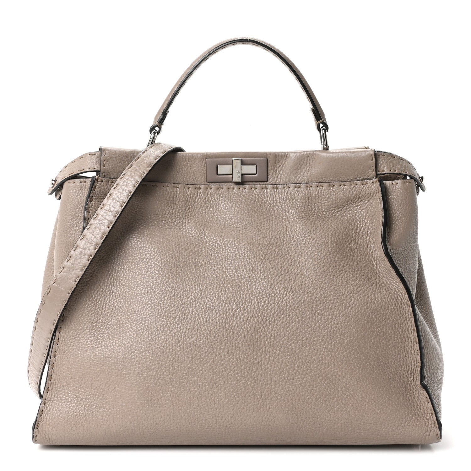 Fendi Cuoio Romano Selleria Large Peekaboo Iconic Satchel Corda 1 of 9