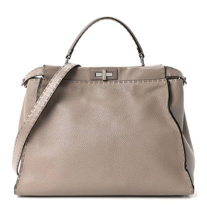 Fendi Cuoio Romano Selleria Large Peekaboo Iconic Satchel Corda 1 of 9