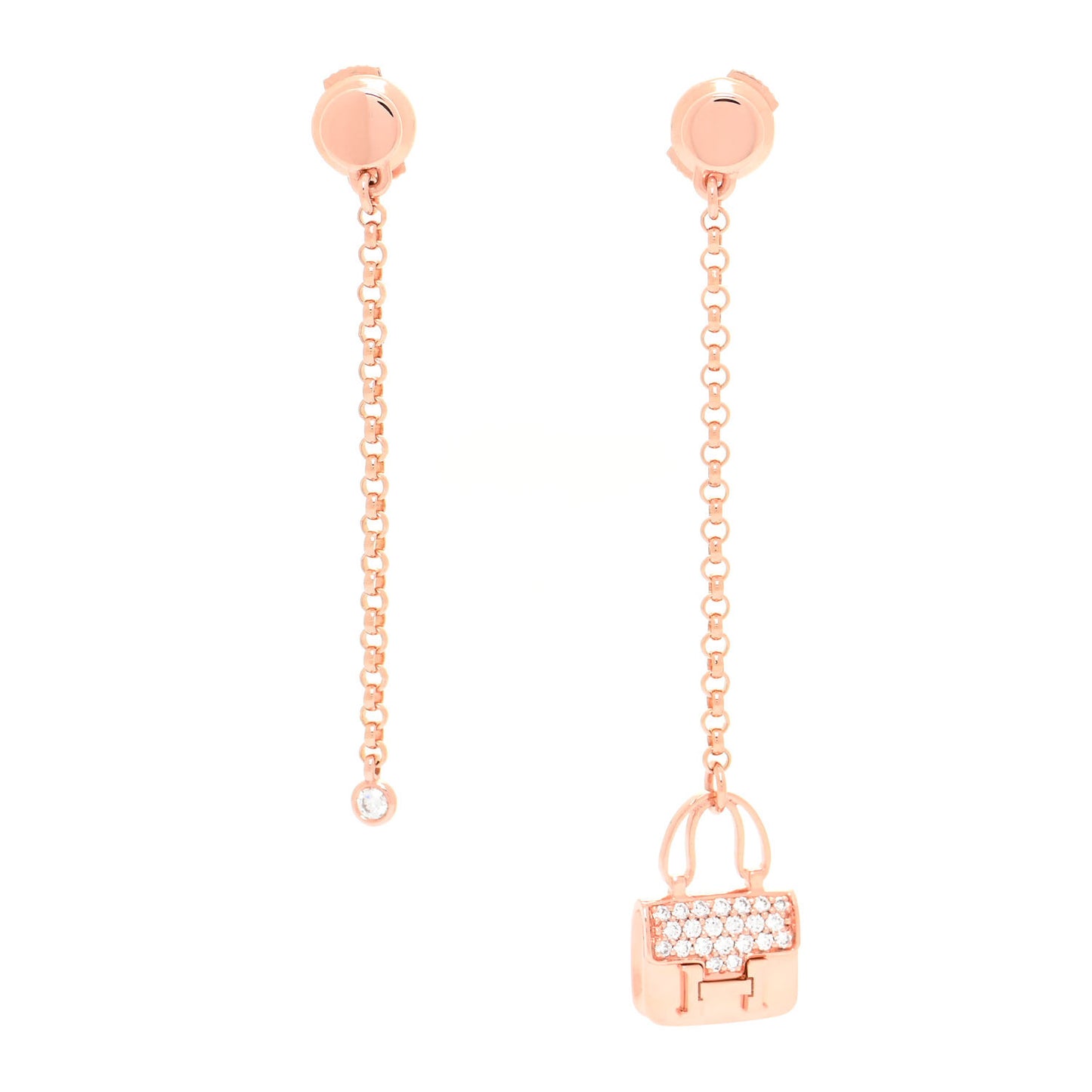 18K Rose Gold Diamond Constance Amulettes Drop Earrings