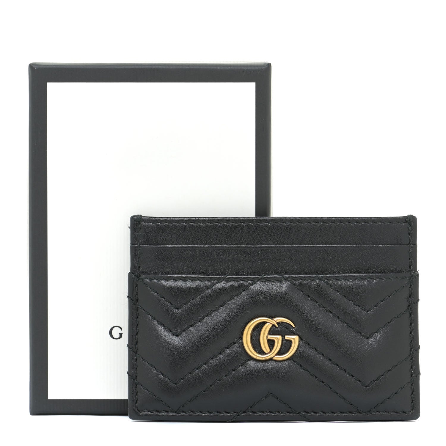 Gucci Calfskin Matelasse GG Marmont Card Holder Black 10 of 10