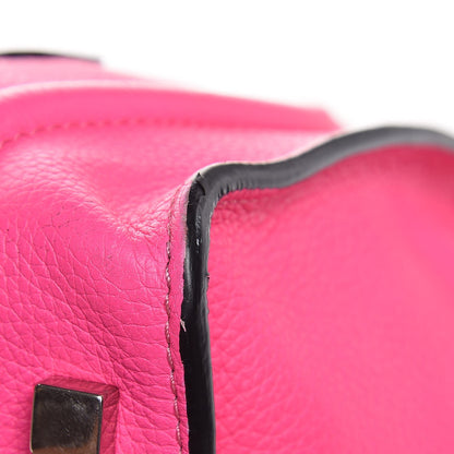 Celine Drummed Calfskin Mini Luggage Fluo Pink 14 of 26