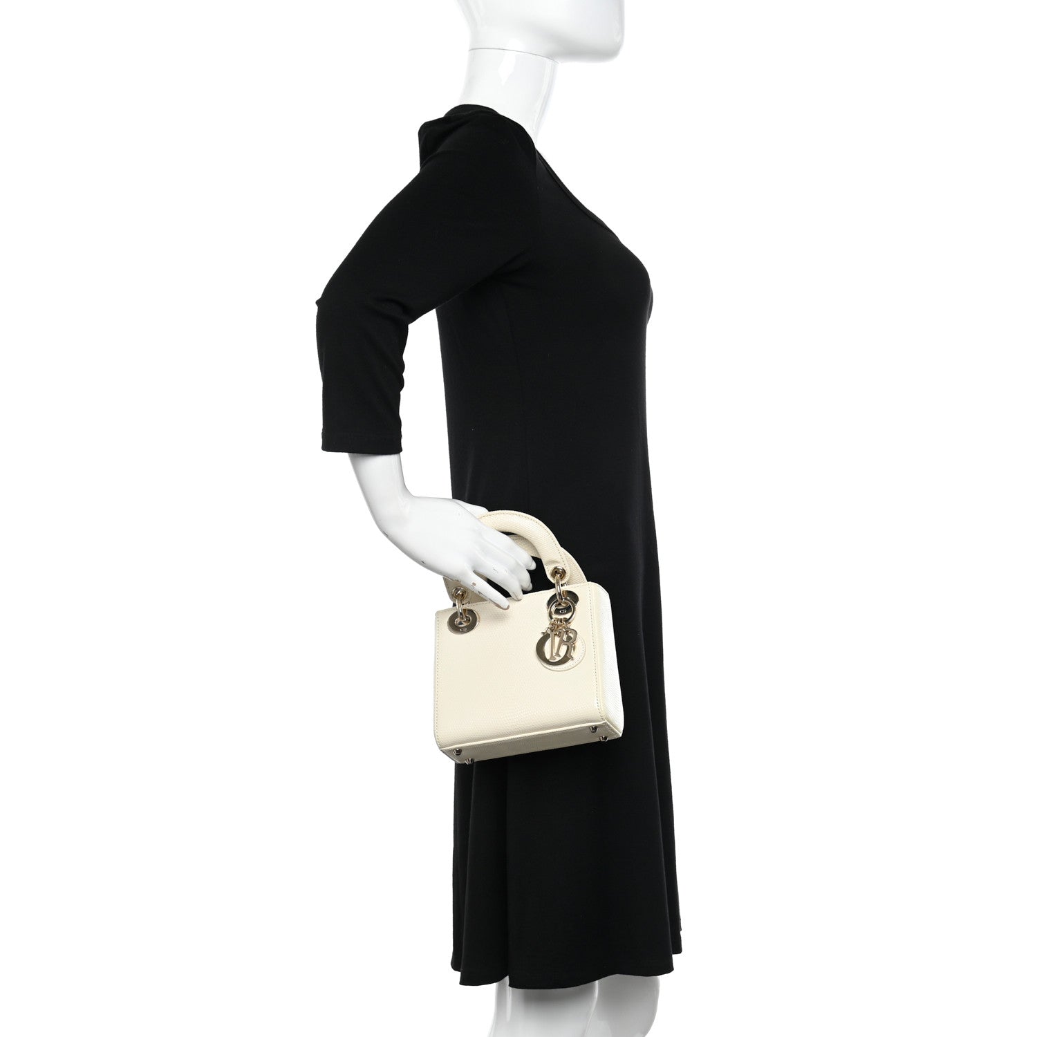 Christian Dior Lizard Mini Lady Dior White 2 of 11