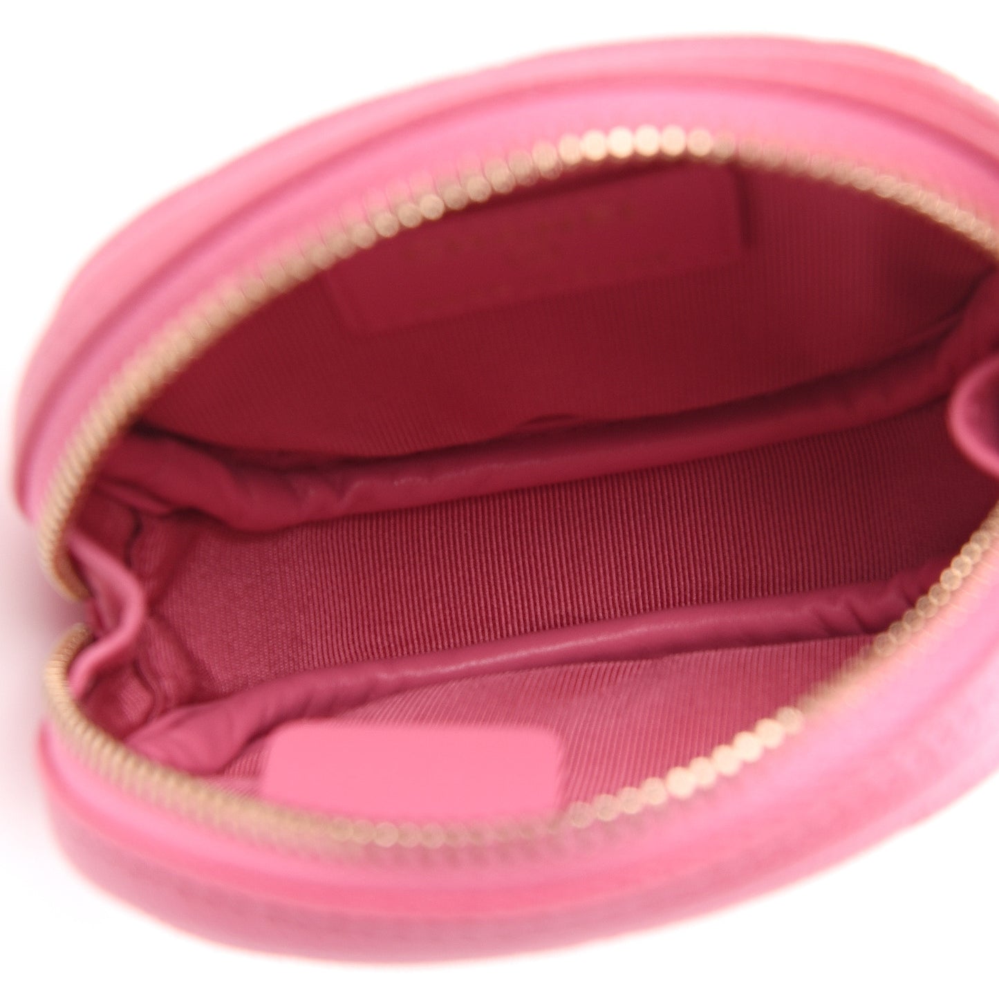 Iridescent Caviar Quilted Zip Around Classic Coin Purse Pink