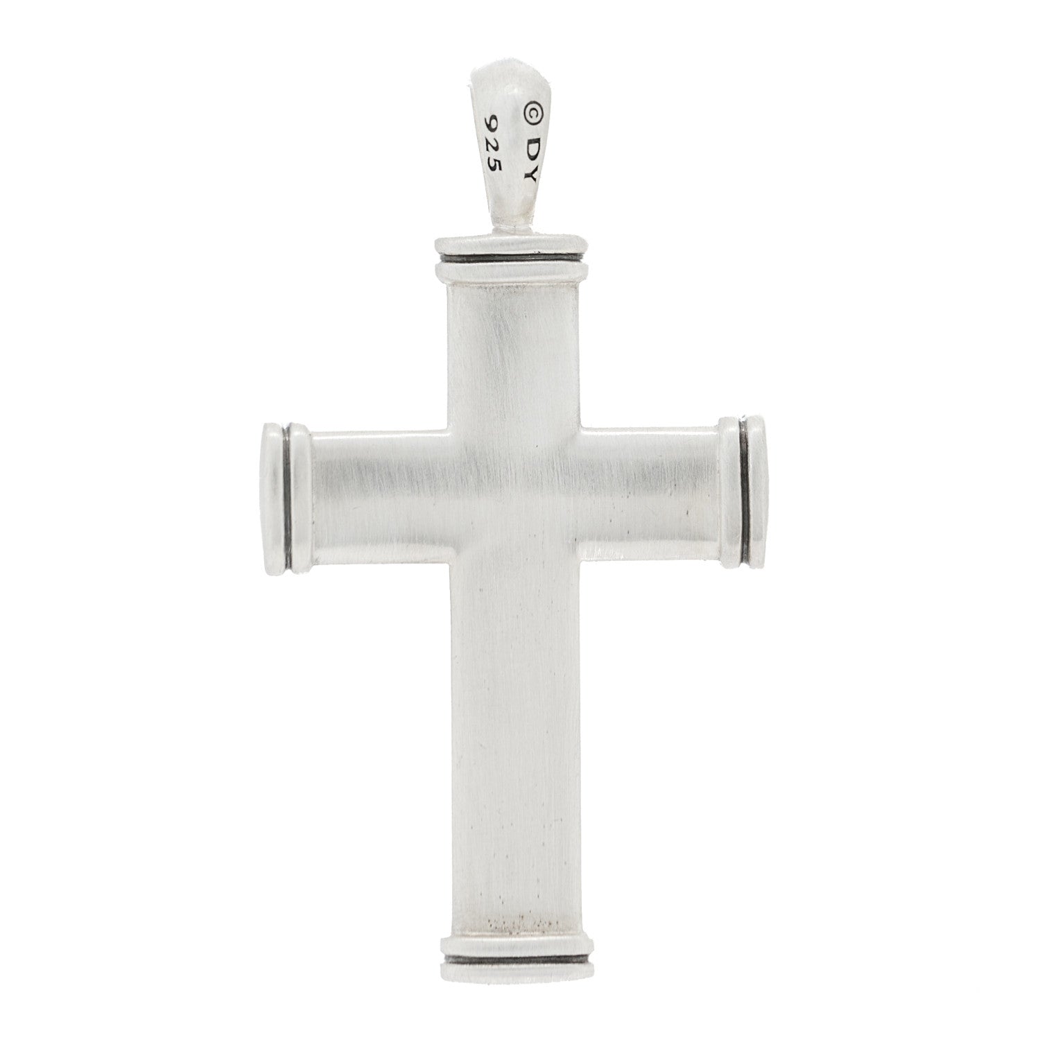 David Yurman Sterling Silver Black Diamond Streamline Cross Tag Pendant 4 of 4