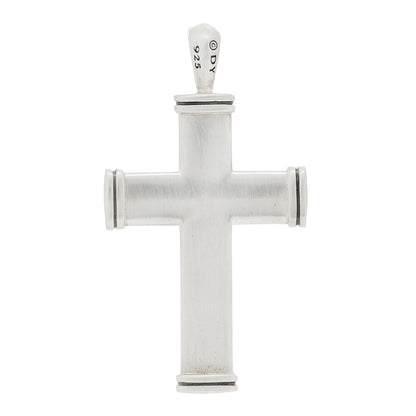 David Yurman Sterling Silver Black Diamond Streamline Cross Tag Pendant 4 of 4