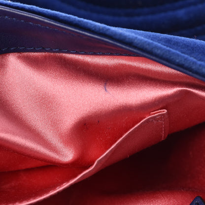Gucci Velvet Matelasse Medium GG Marmont Shoulder Bag Cobalt Blue 10 of 15