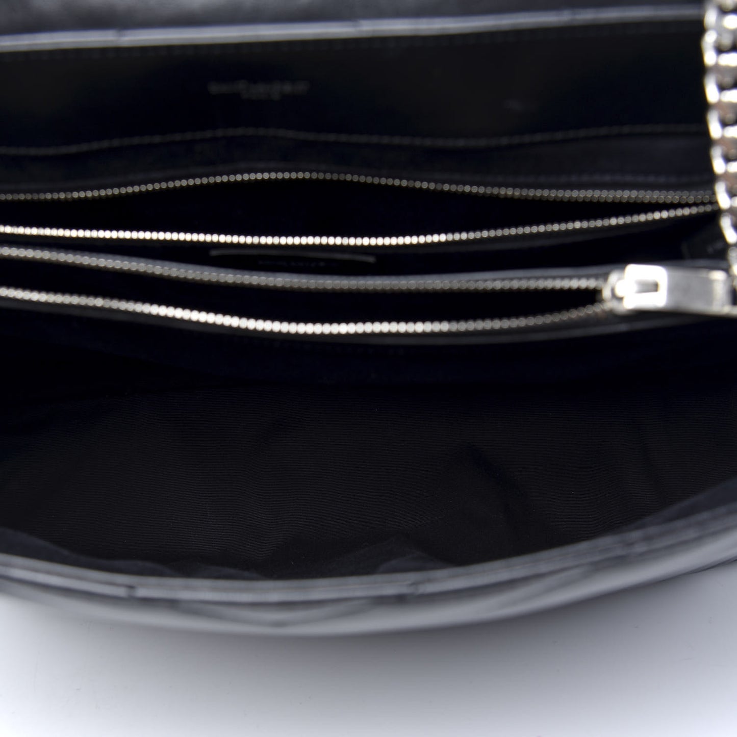 Calfskin Y Quilted Monogram Large Loulou Chain Satchel Black