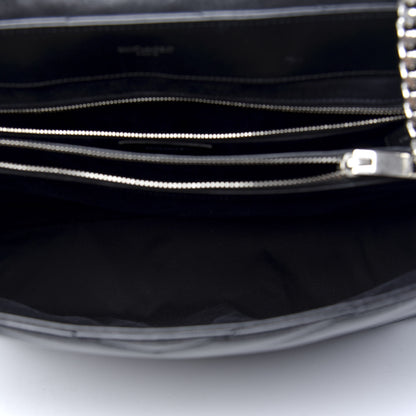 Saint Laurent Calfskin Y Quilted Monogram Large Loulou Chain Satchel Black 5 of 9