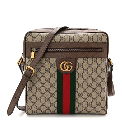 Gucci GG Supreme Monogram Web Medium Ophidia Messenger Bag Brown 1 of 10