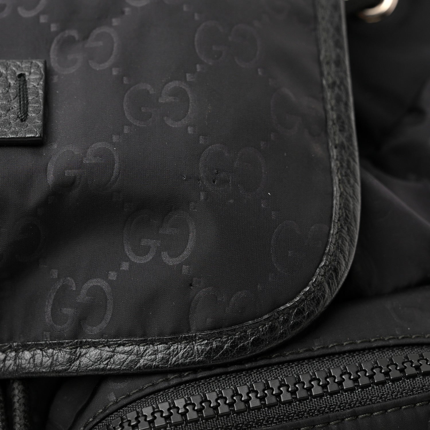 Gucci Nylon Monogram Medium Light Single Buckle Backpack Black 11 of 11