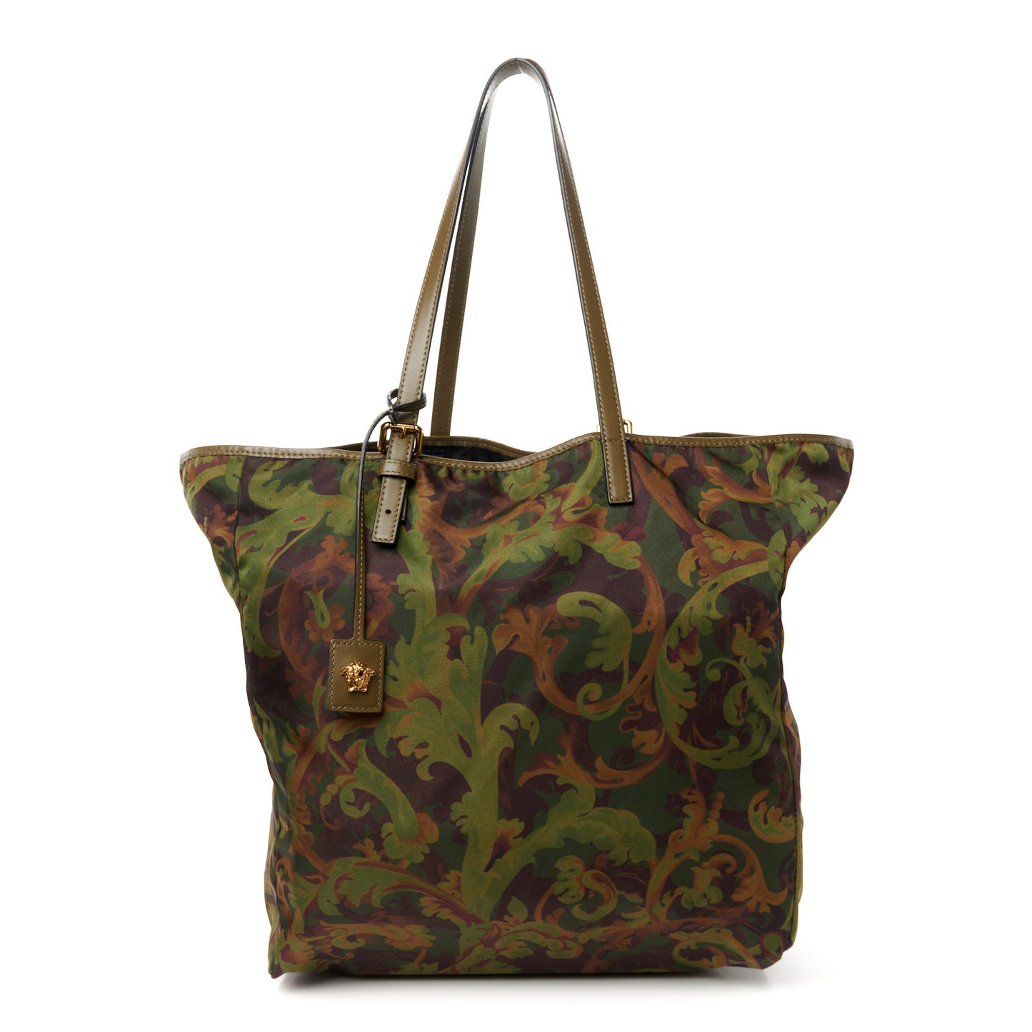 Nylon Baroccoflage Print Tote Khaki