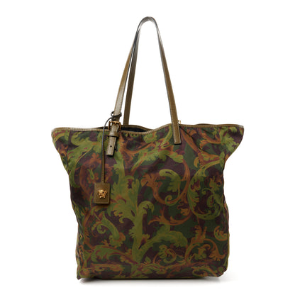 Versace Nylon Baroccoflage Print Tote Khaki 1 of 12