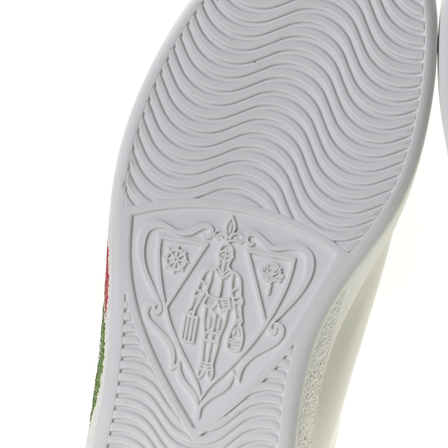 Calfskin Interlocking G Mens New Ace Sneakers 8.5 White Red Flame Green