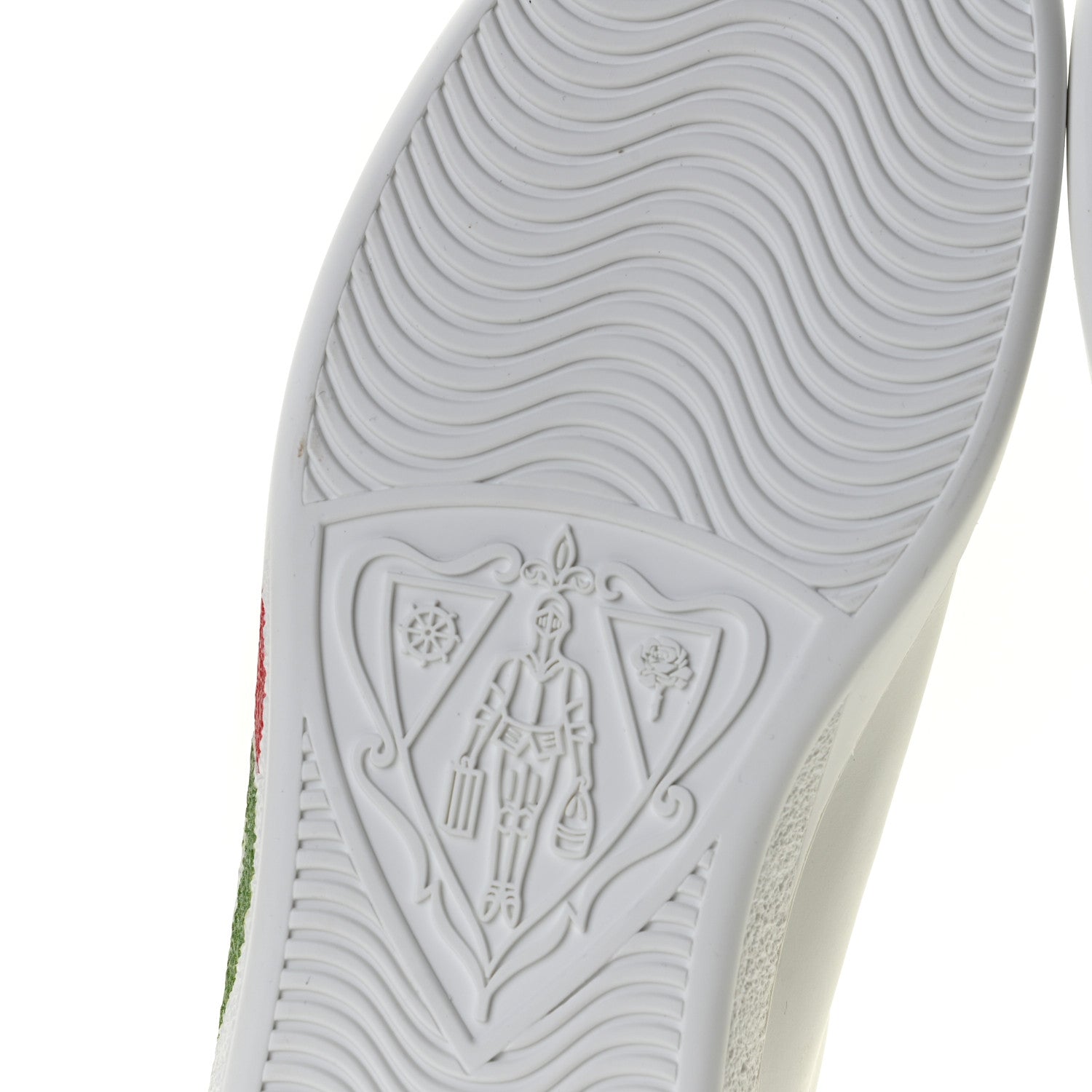 Gucci Calfskin Interlocking G Mens New Ace Sneakers 8.5 White Red Flame Green 8 of 10