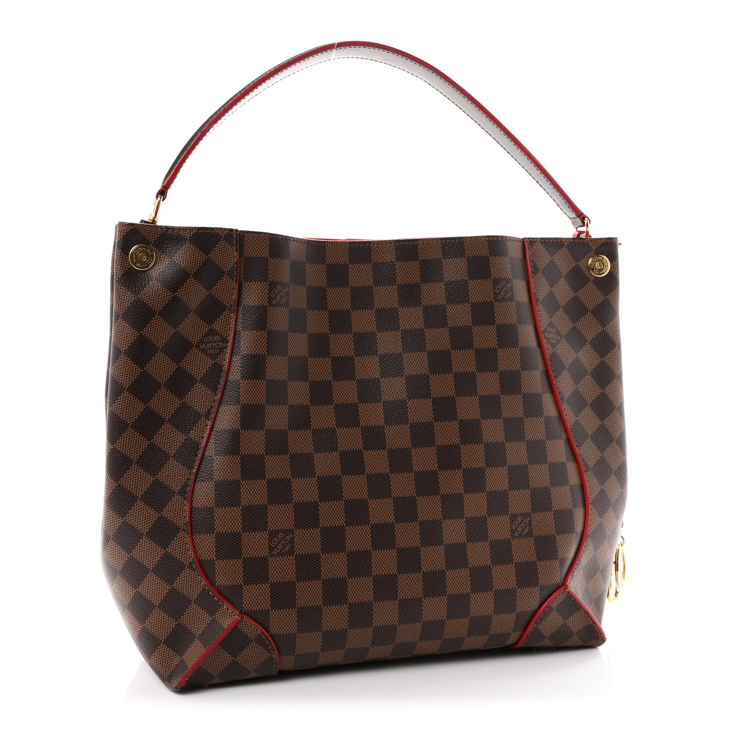 Louis Vuitton Damier Ebene Caissa Hobo Cherry 2 of 10