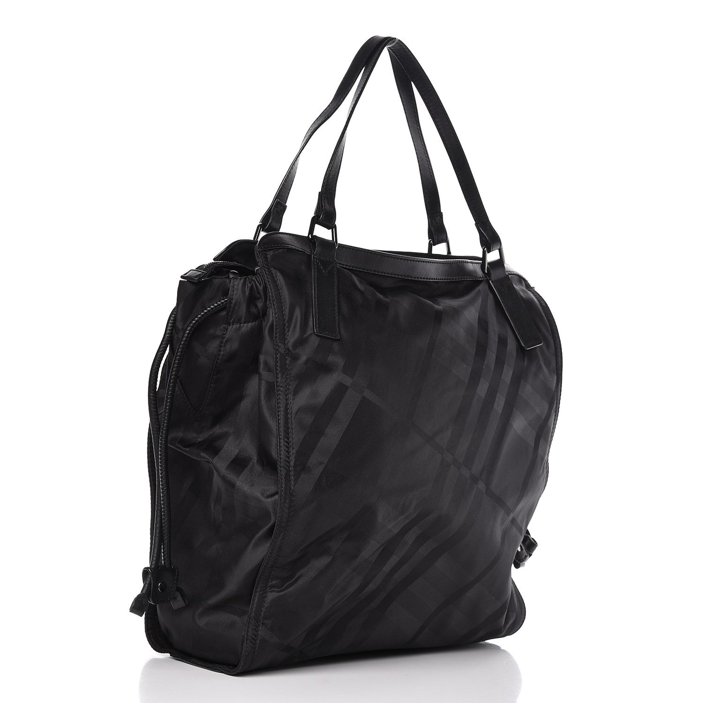 Nylon Check Buckleigh Packable Tote Black