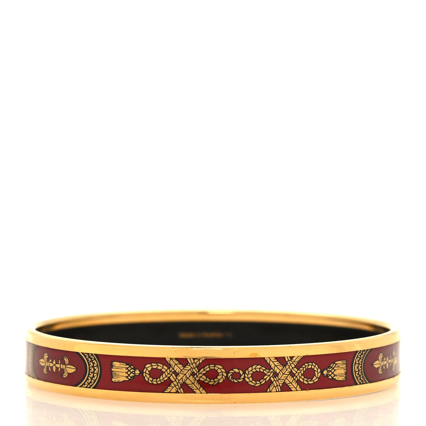 Enamel Printed Narrow Grand Apparat Bracelet 70 Rouge