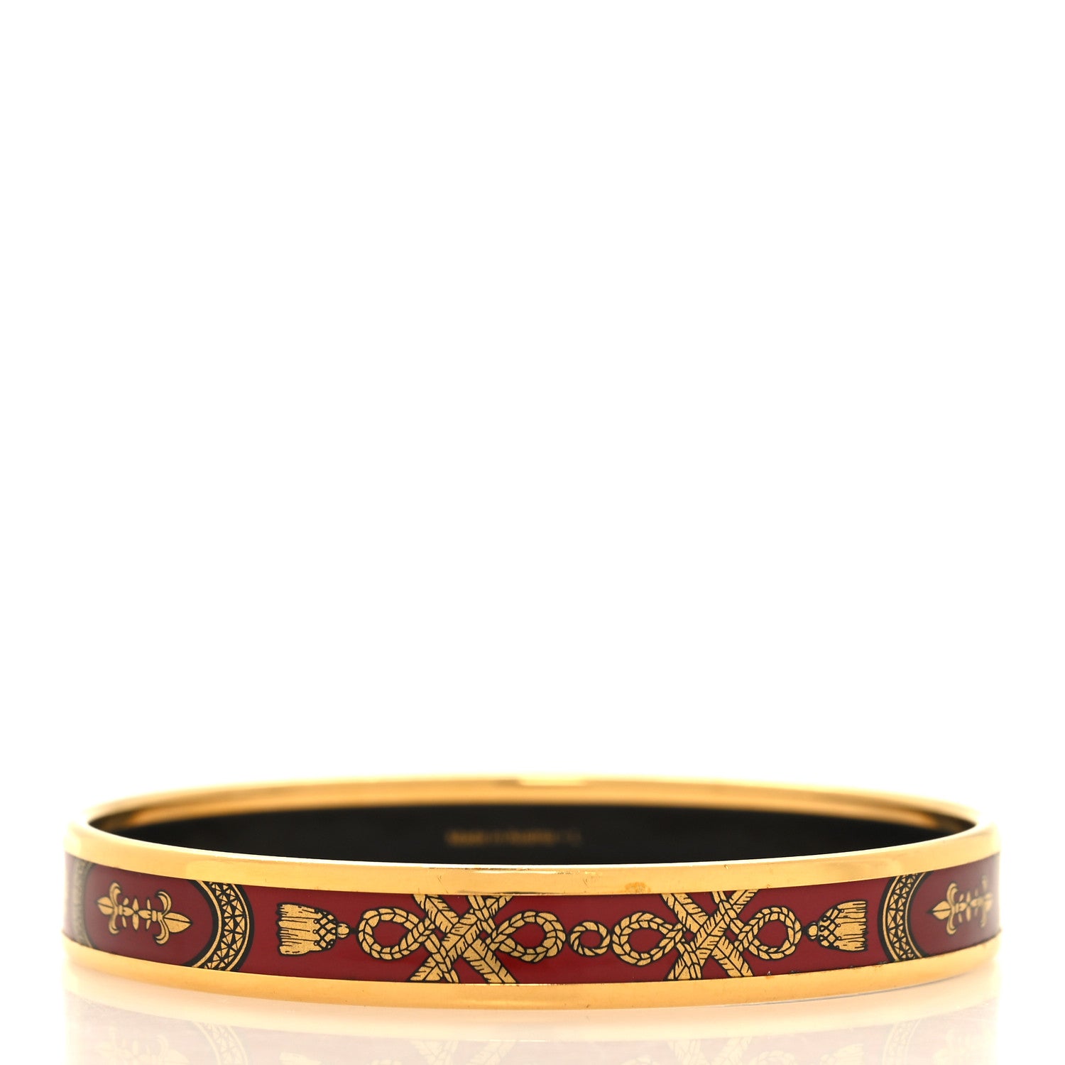 Hermes Enamel Printed Narrow Grand Apparat Bracelet 70 Rouge 3 of 6