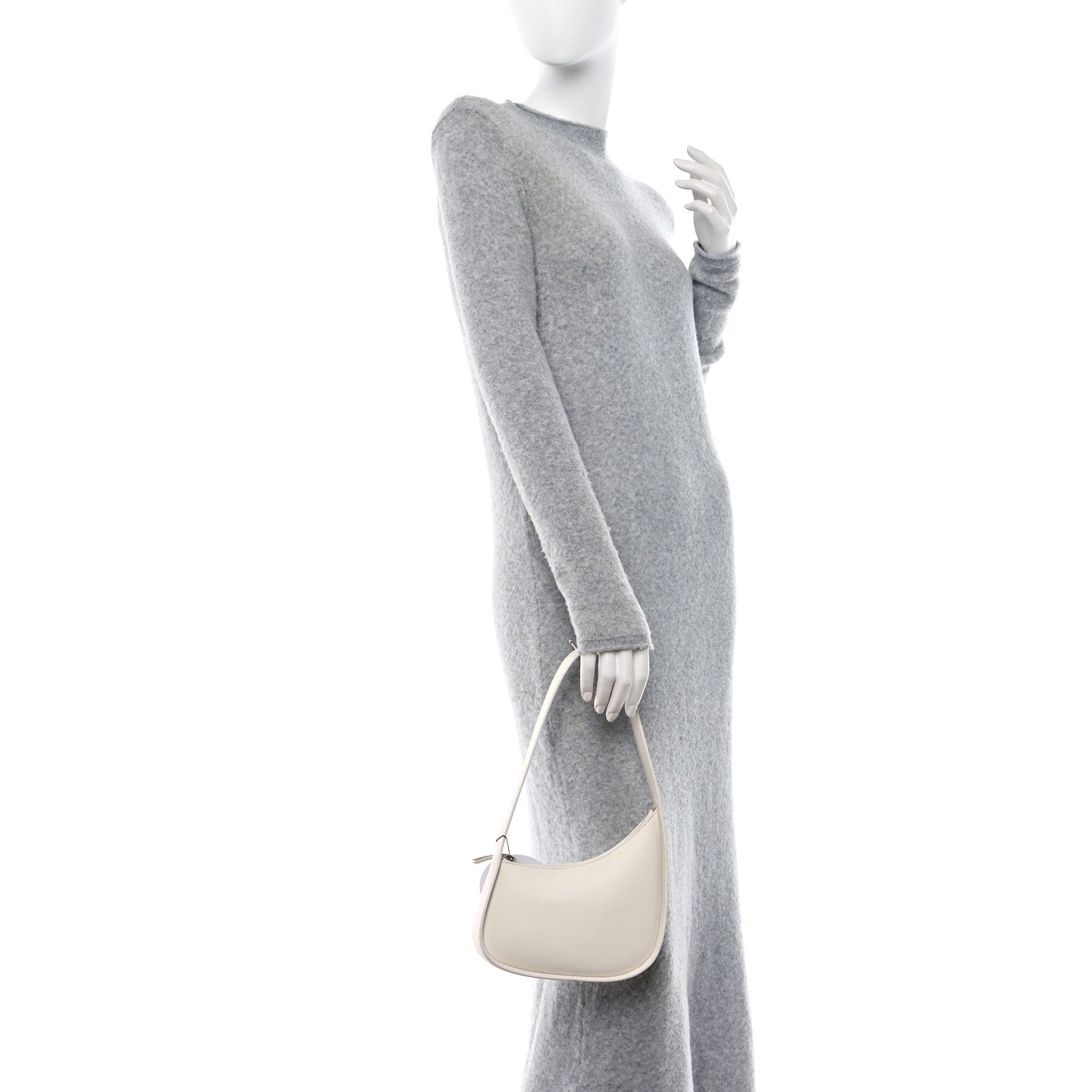 The Row Smooth Calfskin Half Moon Shoulder Bag New Ivory 2 of 9